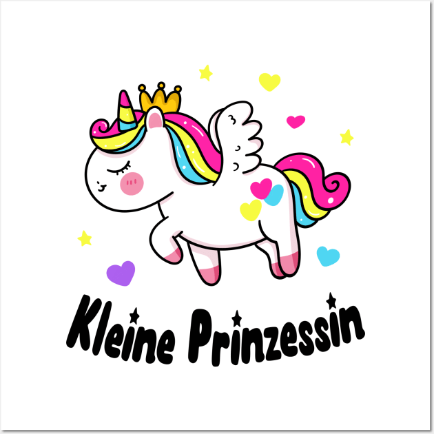 Einhorn Kleine Prinzessin Mädchen Tochter Kinder Wall Art by Foxxy Merch